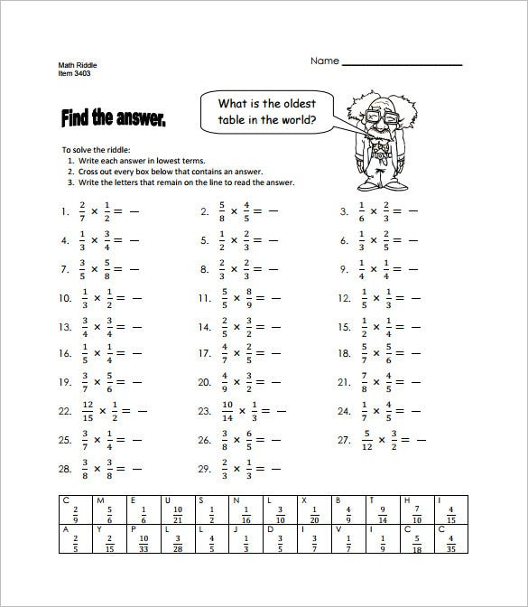 10 Multiplying Fractions Worksheet Templates PDF Free Premium 