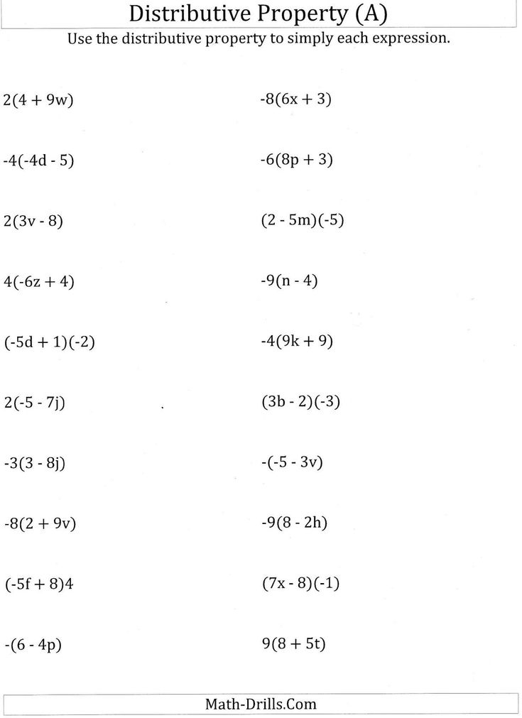 11 7Th Grade Distributive Property Worksheet Math Practice 