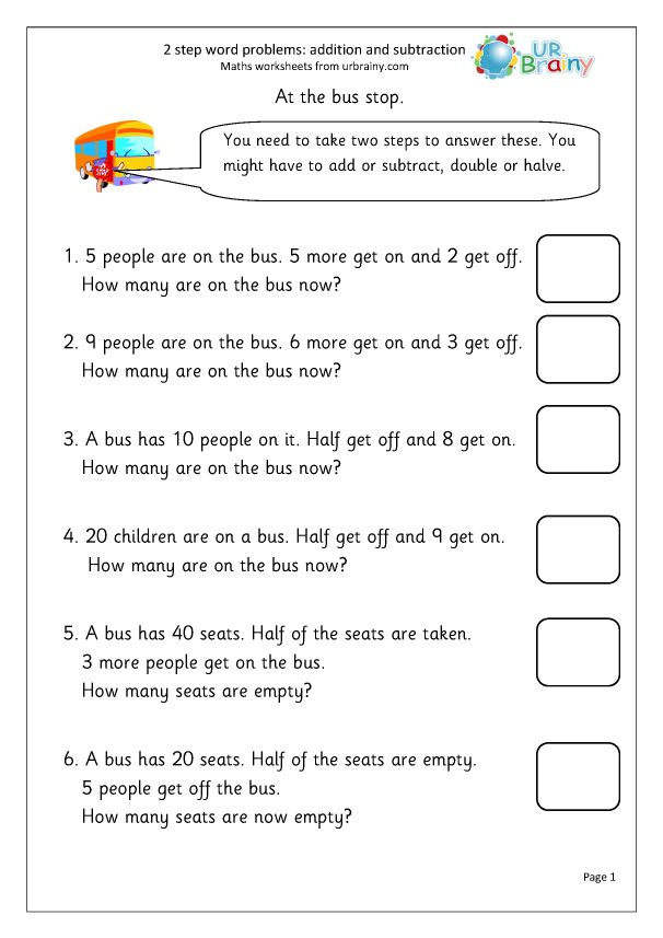 2 step Word Problems 1 Addition Year 2 aged 6 7 By URBrainy 