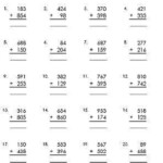 3 Digit Addition Worksheets For Teaching Advanced Math To Students