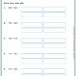 3 Digits Subtraction Worksheets www grade1to6