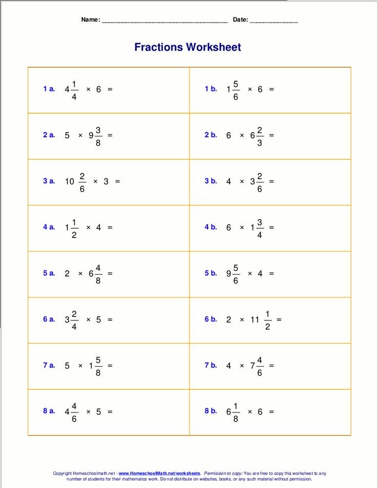 4 Worksheets For Fraction Multiplication Multiplying 