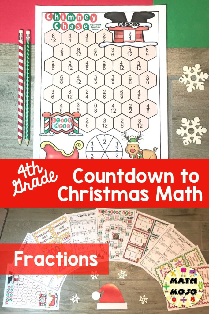 4th Grade Christmas Math Math Fraction Activities Christmas Math 