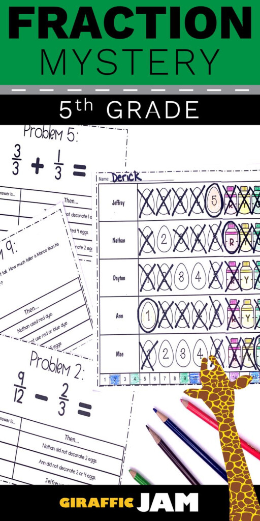 5th Grade Fraction Review Activity Fun Math Activities Fun Math 