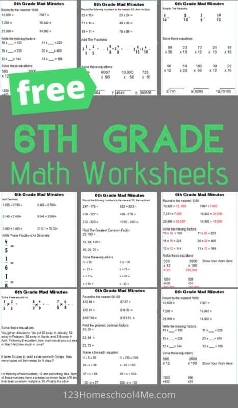 6th Grade Math Worksheets Sixth Grade Math Everyday Math 6th Grade 