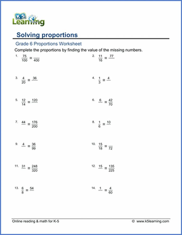 7th Grade Math Worksheets Proportions Proportions Worksheet 