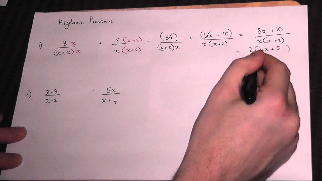 Adding Algebraic Fractions GCSE And AS Maths Revision YouTube