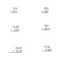 Adding And Subtracting Decimals Exercise