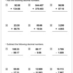 Adding And Subtracting Decimals Worksheets Math Monks