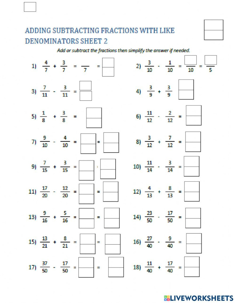 Adding And Subtracting Fractions Worksheets Pdf WorkSheets For Kids