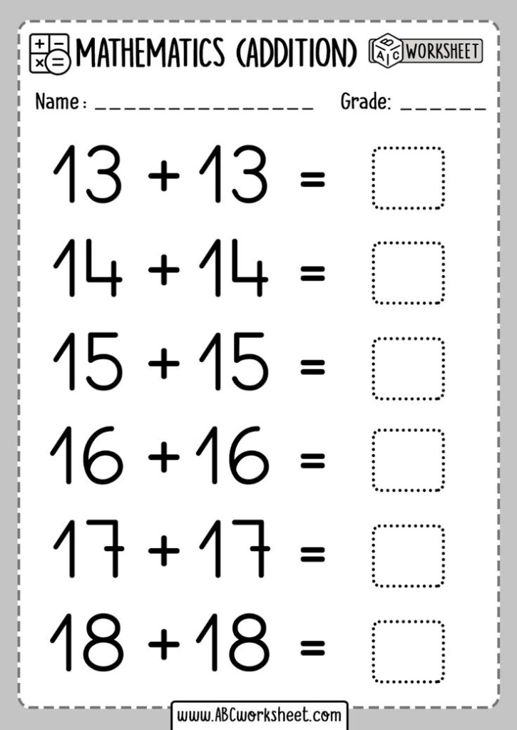 Adding Doubles Worksheet Doubles Worksheet Math Worksheets Abc 