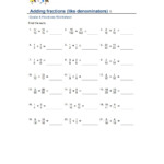 Adding Fractions Like Denominators Interactive Worksheet