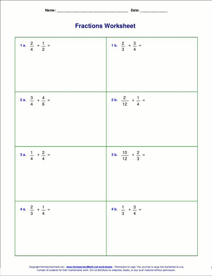 Adding Fractions With Unlike Denominators Worksheets 5Th Grade Good 