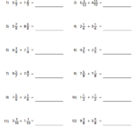 Adding Mixed Numbers With Like Denominators Worksheets Mixed Numbers