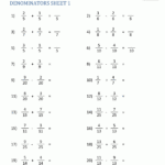 Adding Subtracting Fractions Worksheets