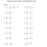 Addition And Subtraction Of Fractions With Unlike Denominators Worksheets