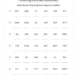 Comparing And Ordering Decimals Worksheets Math Monks