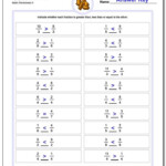 Comparing Fraction Worksheets 1 Improper Same Denominators Fractions