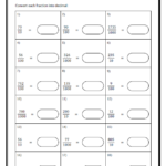 Convert Between Fraction Decimal And Percent Worksheets