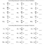 Converting Improper Fractions Mixed Numbers Worksheets Fractions
