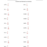 Converting Terminating Decimals To Fractions A