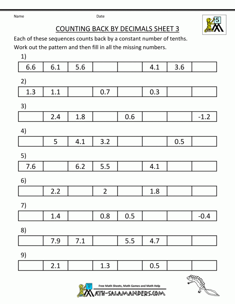 Counting By Decimals