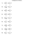 Dividing Mixed Numbers Fractions Worksheets Fractions Worksheets