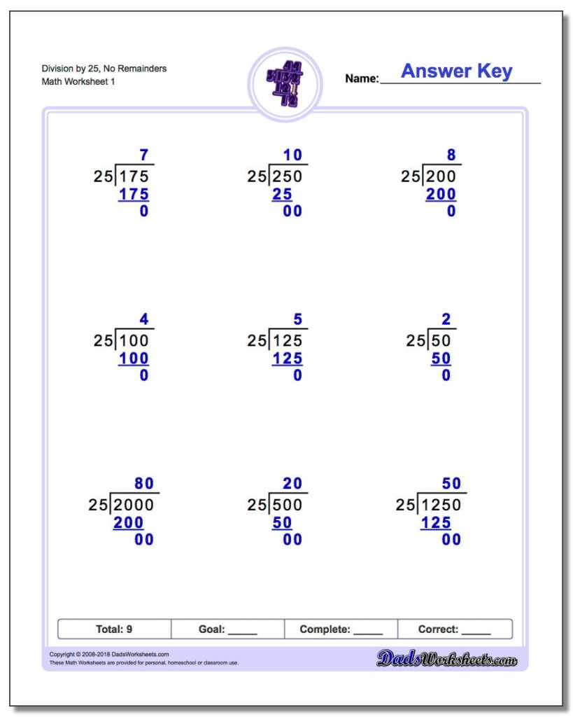 Division By Factors Of 25