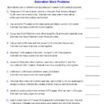 Estimating Sums And Differences 4 Digits Word Problems Math Aids Com