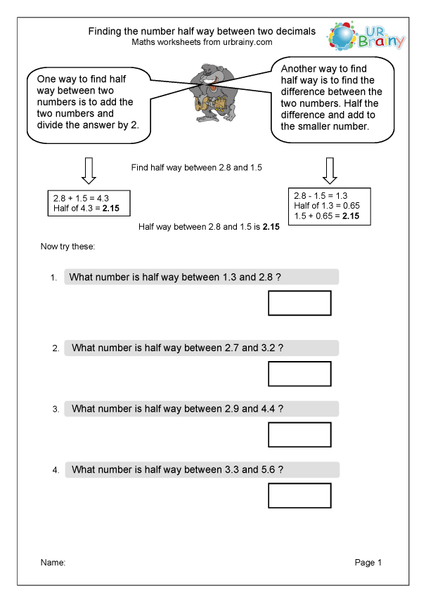 Find Half Way Between Two Decimals Reasoning Problem Solving Maths 