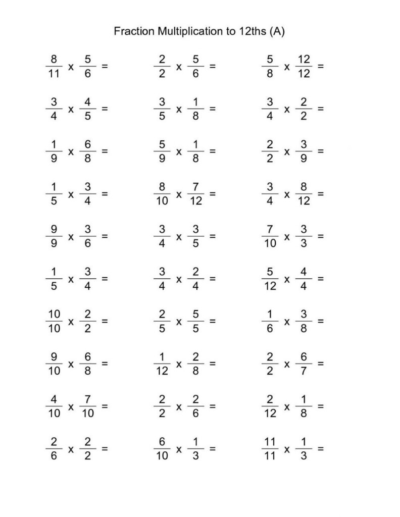 Fraction Multiplications 6th Grade Math Worksheets K5 Worksheets 