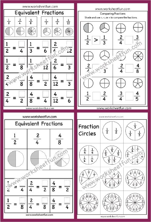 Fraction Worksheets Fractions Worksheets First Grade Math Worksheets 