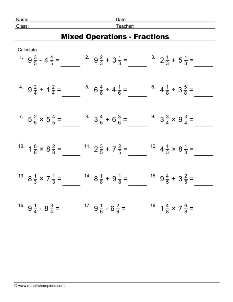 Fraction Worksheets Pdf Downloads MATH ZONE FOR KIDS