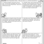 Fractions Decimals And Money Word Problem Worksheets Money Math