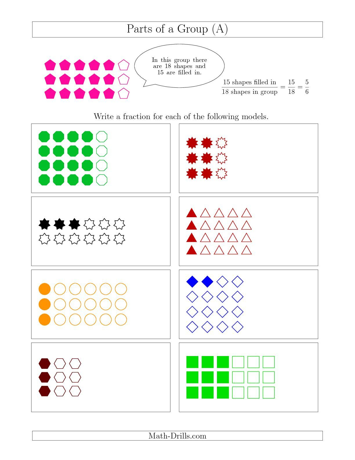 Fractions Of A Set Worksheets Grade 4 Agrat