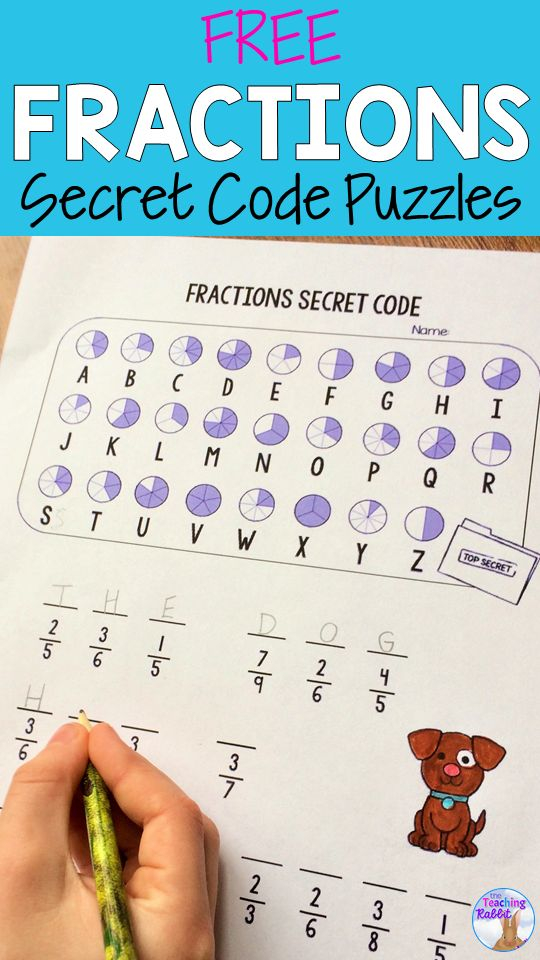 Fractions Secret Code Worksheets Homeschool Math Math Classroom 