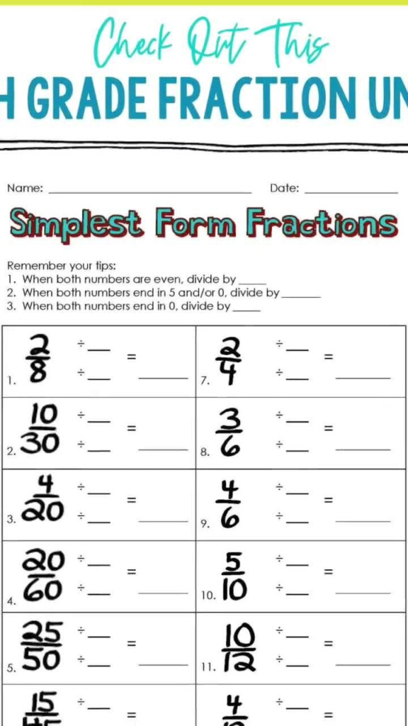 Fractions Unit For Fourth Grade Video Video In 2020 Elementary 