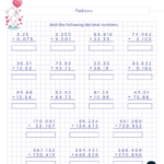 Free Adding And Subtracting Decimals Worksheets Worksheets Master