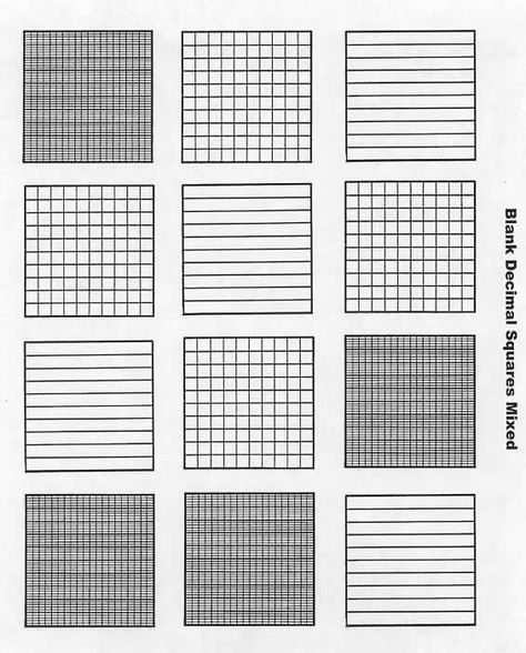 FREE Blank Decimal Grids For Tenths Hundreths Thousandths On This 