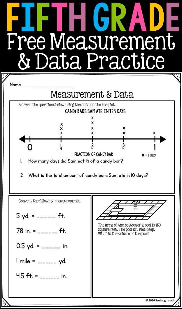 Free Fifth Grade Measurement Data Printable Can Be Used As Daily