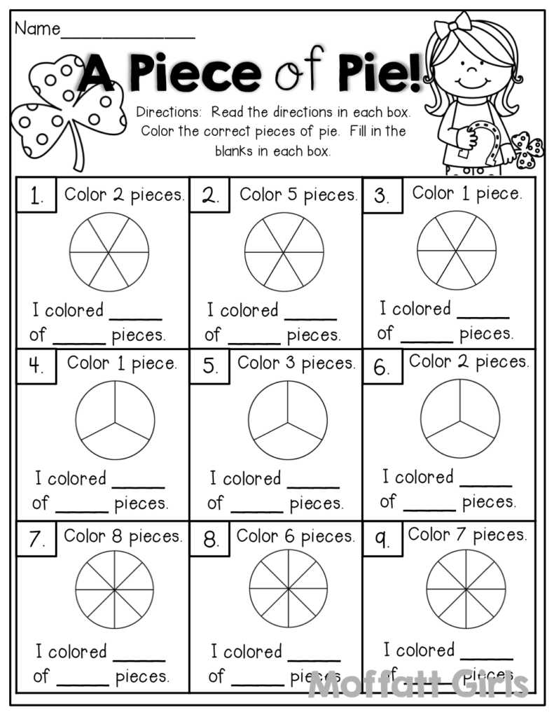 Free Printable Math Worksheets 2nd Grade Fractions Carol Jone s 