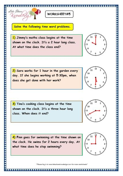 Grade 3 Maths Worksheets 8 5 Time Problems Lets Share Knowledge 