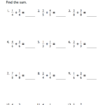 Grade 4 Fractions Addition Worksheet EduMonitor