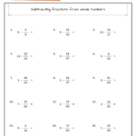 Grade 4 Math Fractions IV Subtraction