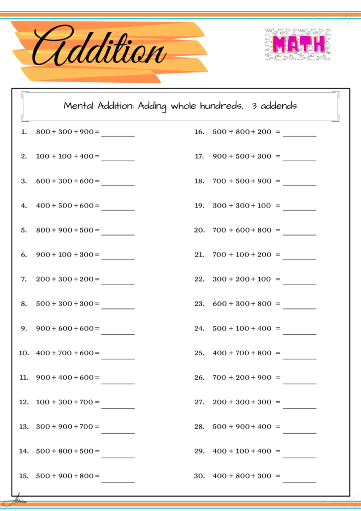 Grade 4 Math Worksheet Addition Tens And Hundreds Part 5 Education PH