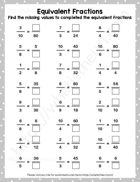 Grade 4 Math Worksheets Equivalent Fractions K5 Learning Equivalent 