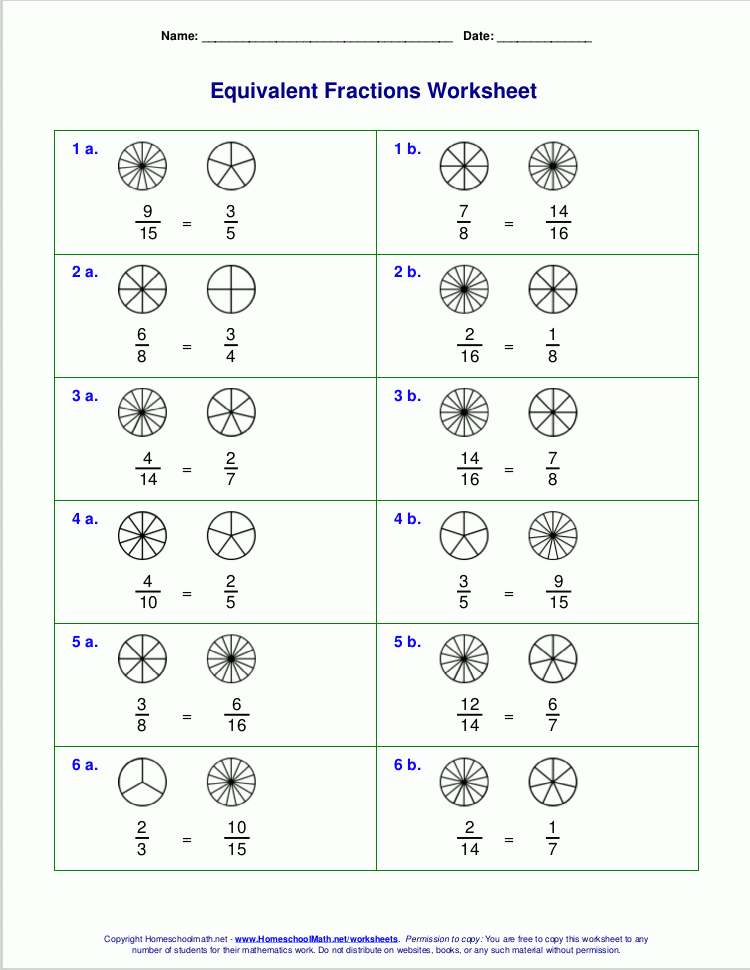 Grade 4 Math Worksheets Equivalent Fractions K5 Learning Grade 4