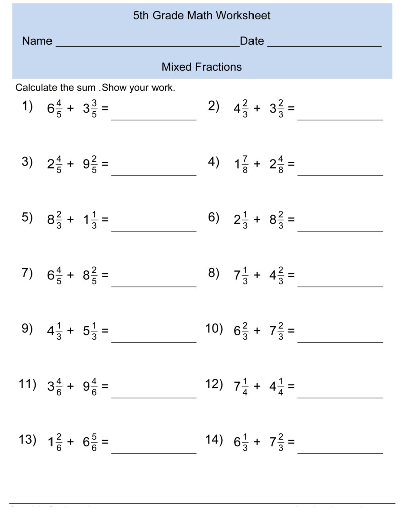 Grade 5 Math Worksheets Activity Shelter