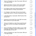 Grade 5 Word Problems In Fractions Worksheets www grade1to6