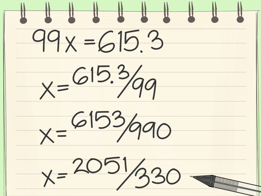 How To Convert Repeating Decimals To Fractions 9 Steps